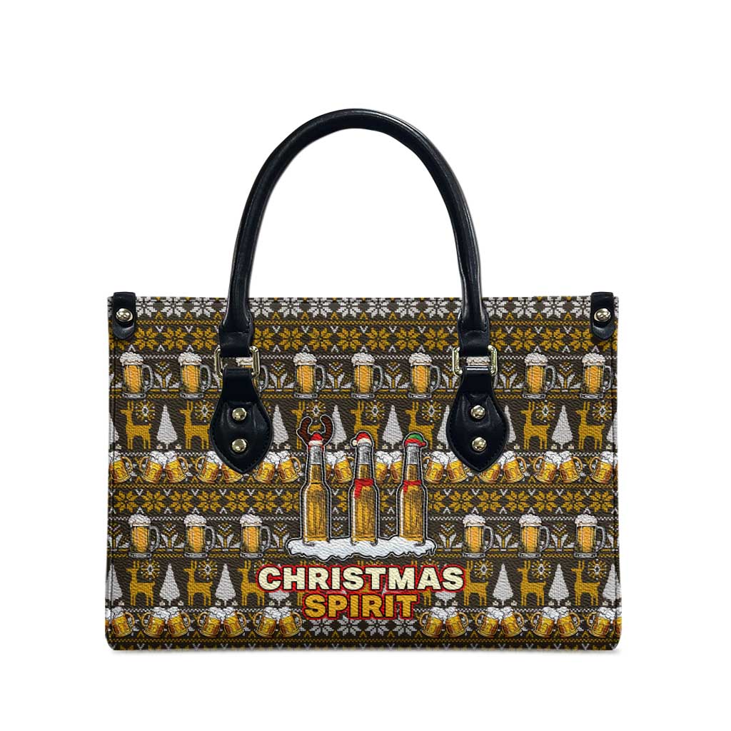 Spirit Beer Christmas Leather Bag Xmas Holiday Patterns - Wonder Print Shop