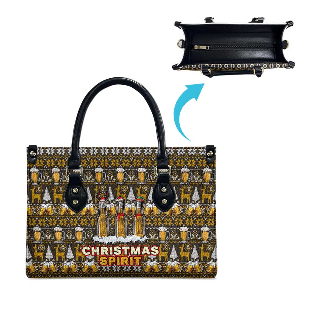 Spirit Beer Christmas Leather Bag Xmas Holiday Patterns - Wonder Print Shop
