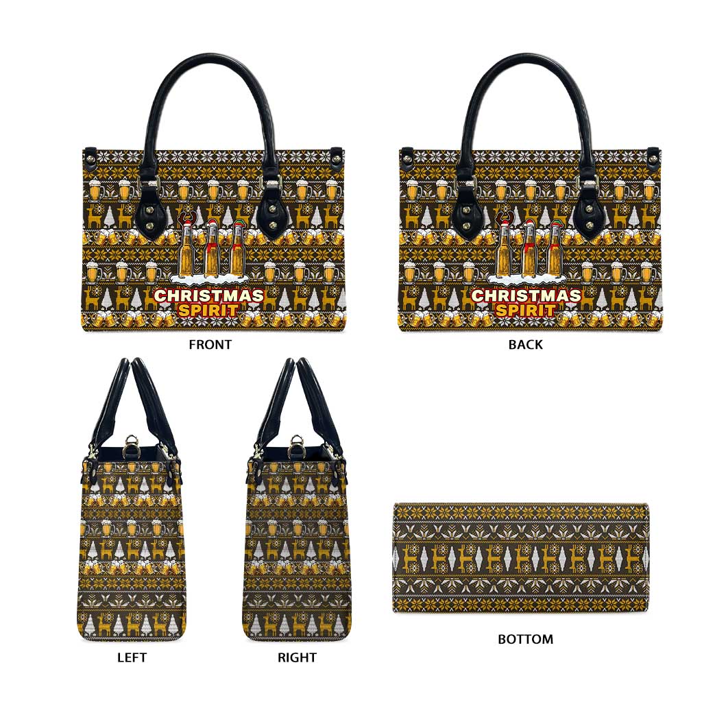 Spirit Beer Christmas Leather Bag Xmas Holiday Patterns - Wonder Print Shop