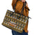 Spirit Beer Christmas Leather Tote Bag Xmas Holiday Patterns - Wonder Print Shop