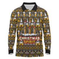 Spirit Beer Christmas Long Sleeve Polo Shirt Xmas Holiday Patterns - Wonder Print Shop