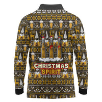 Spirit Beer Christmas Long Sleeve Polo Shirt Xmas Holiday Patterns - Wonder Print Shop