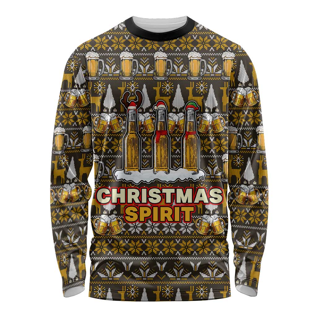 Spirit Beer Christmas Long Sleeve Shirt Xmas Holiday Patterns - Wonder Print Shop