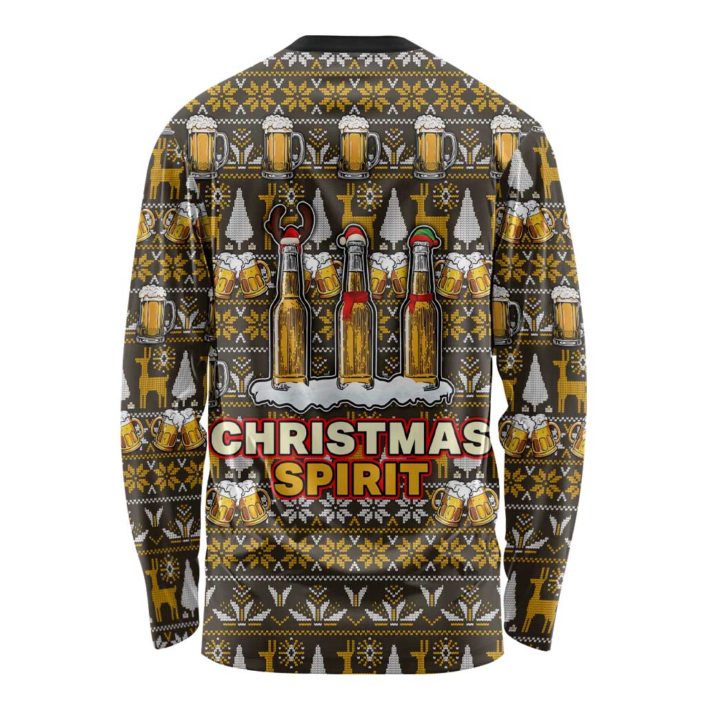 Spirit Beer Christmas Long Sleeve Shirt Xmas Holiday Patterns - Wonder Print Shop