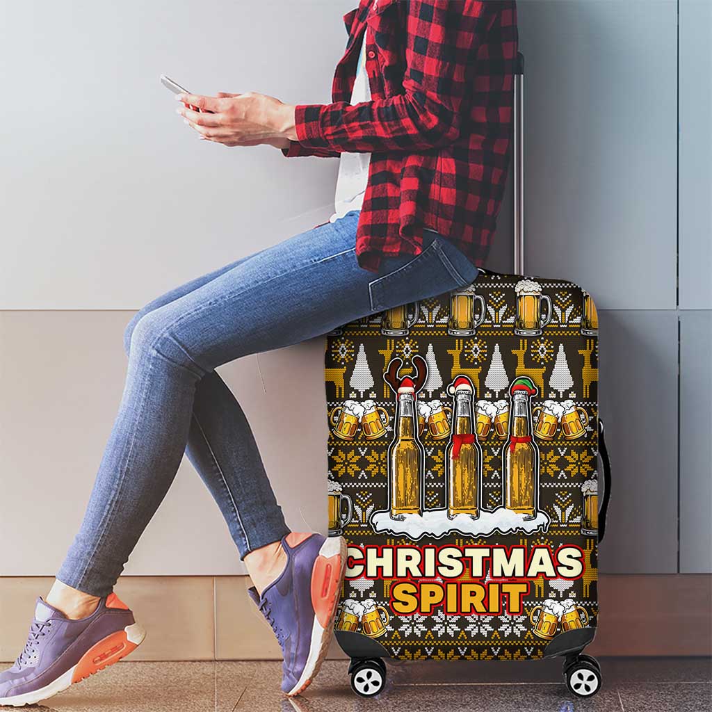 Spirit Beer Christmas Luggage Cover Xmas Holiday Patterns - Wonder Print Shop