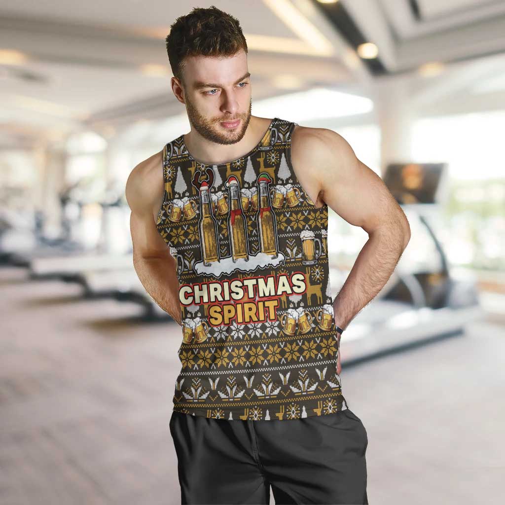 Spirit Beer Christmas Men Tank Top Xmas Holiday Patterns - Wonder Print Shop