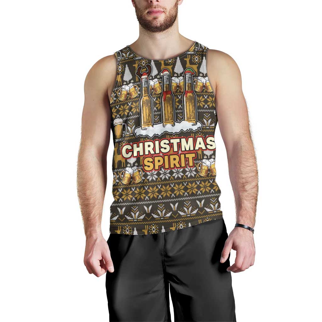 Spirit Beer Christmas Men Tank Top Xmas Holiday Patterns - Wonder Print Shop