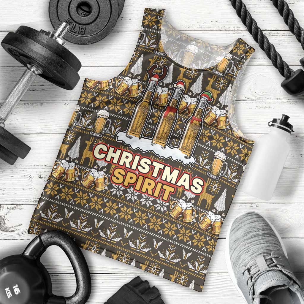 Spirit Beer Christmas Men Tank Top Xmas Holiday Patterns - Wonder Print Shop