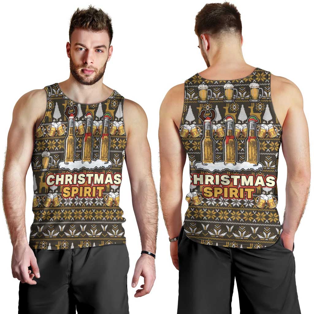 Spirit Beer Christmas Men Tank Top Xmas Holiday Patterns - Wonder Print Shop
