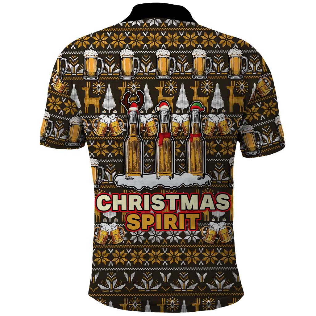 Spirit Beer Christmas Polo Shirt Xmas Holiday Patterns - Wonder Print Shop