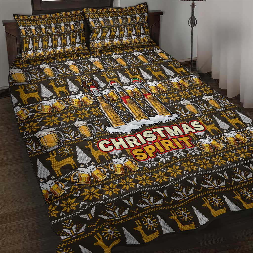 Spirit Beer Christmas Quilt Bed Set Xmas Holiday Patterns - Wonder Print Shop