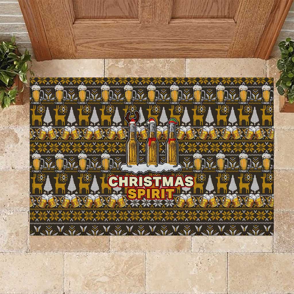 Spirit Beer Christmas Rubber Doormat Xmas Holiday Patterns - Wonder Print Shop