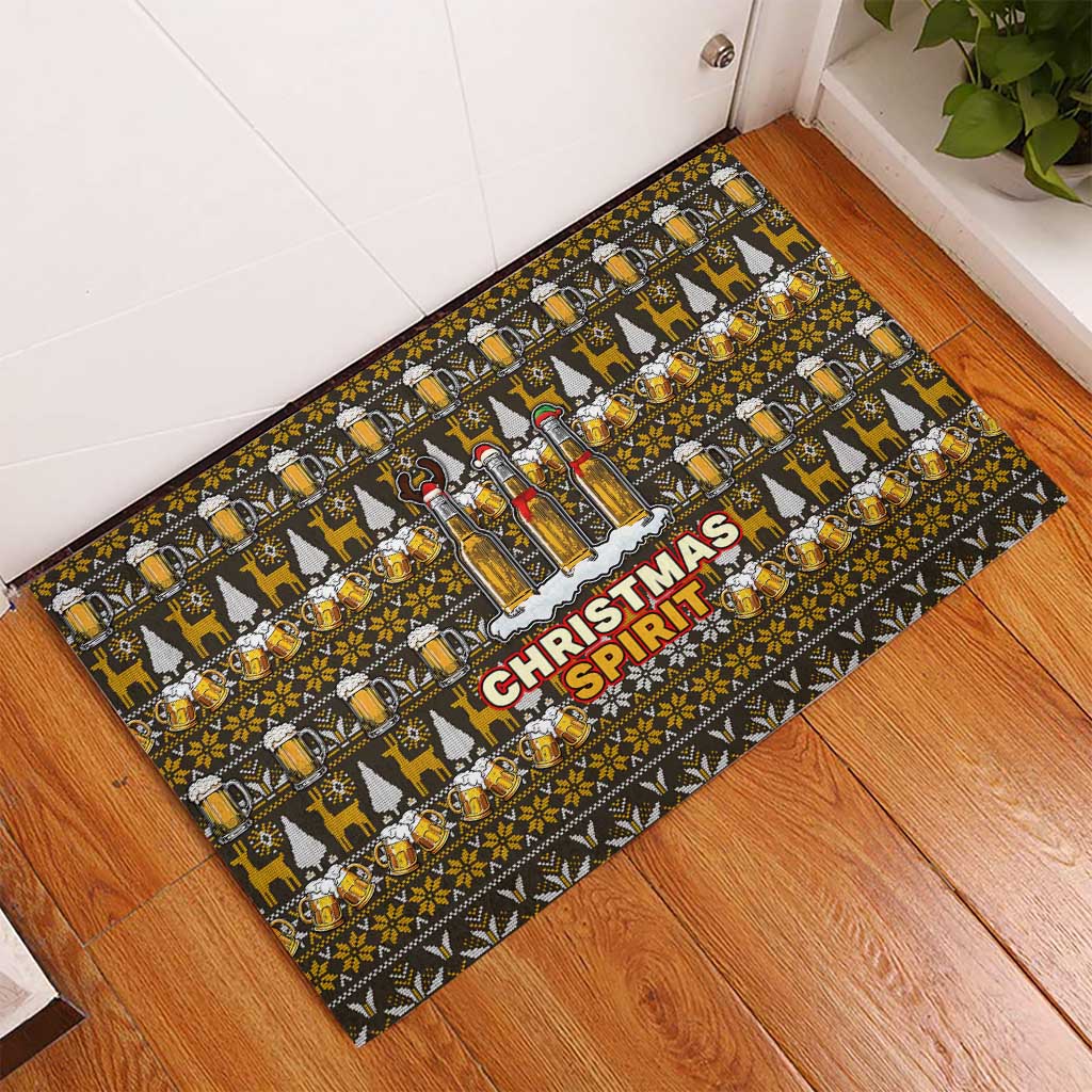 Spirit Beer Christmas Rubber Doormat Xmas Holiday Patterns - Wonder Print Shop