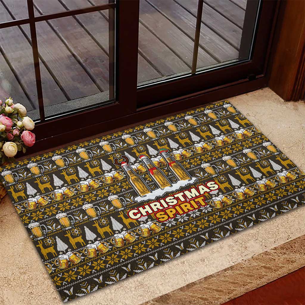 Spirit Beer Christmas Rubber Doormat Xmas Holiday Patterns - Wonder Print Shop