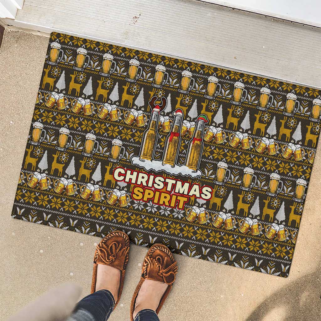 Spirit Beer Christmas Rubber Doormat Xmas Holiday Patterns - Wonder Print Shop