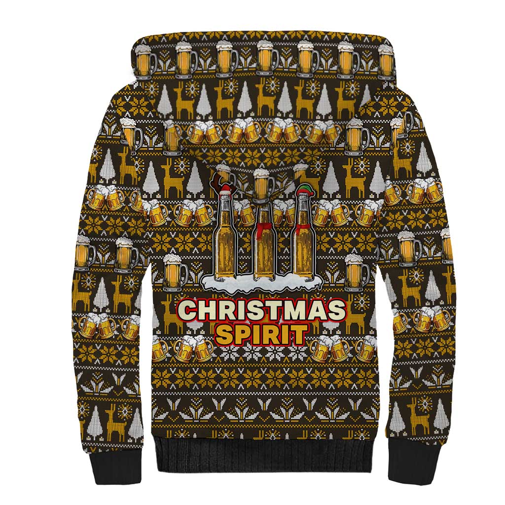 Spirit Beer Christmas Sherpa Hoodie Xmas Holiday Patterns - Wonder Print Shop