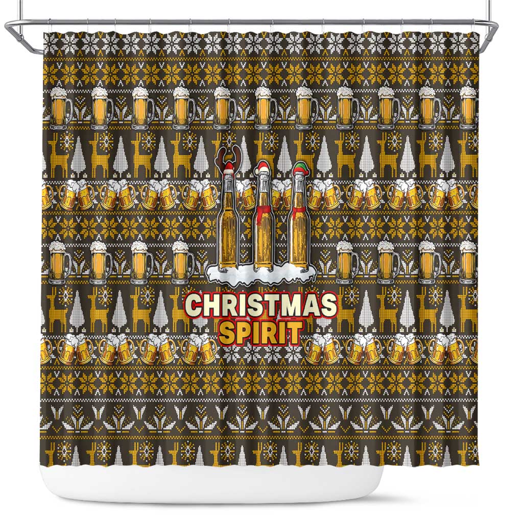 Spirit Beer Christmas Shower Curtain Xmas Holiday Patterns - Wonder Print Shop