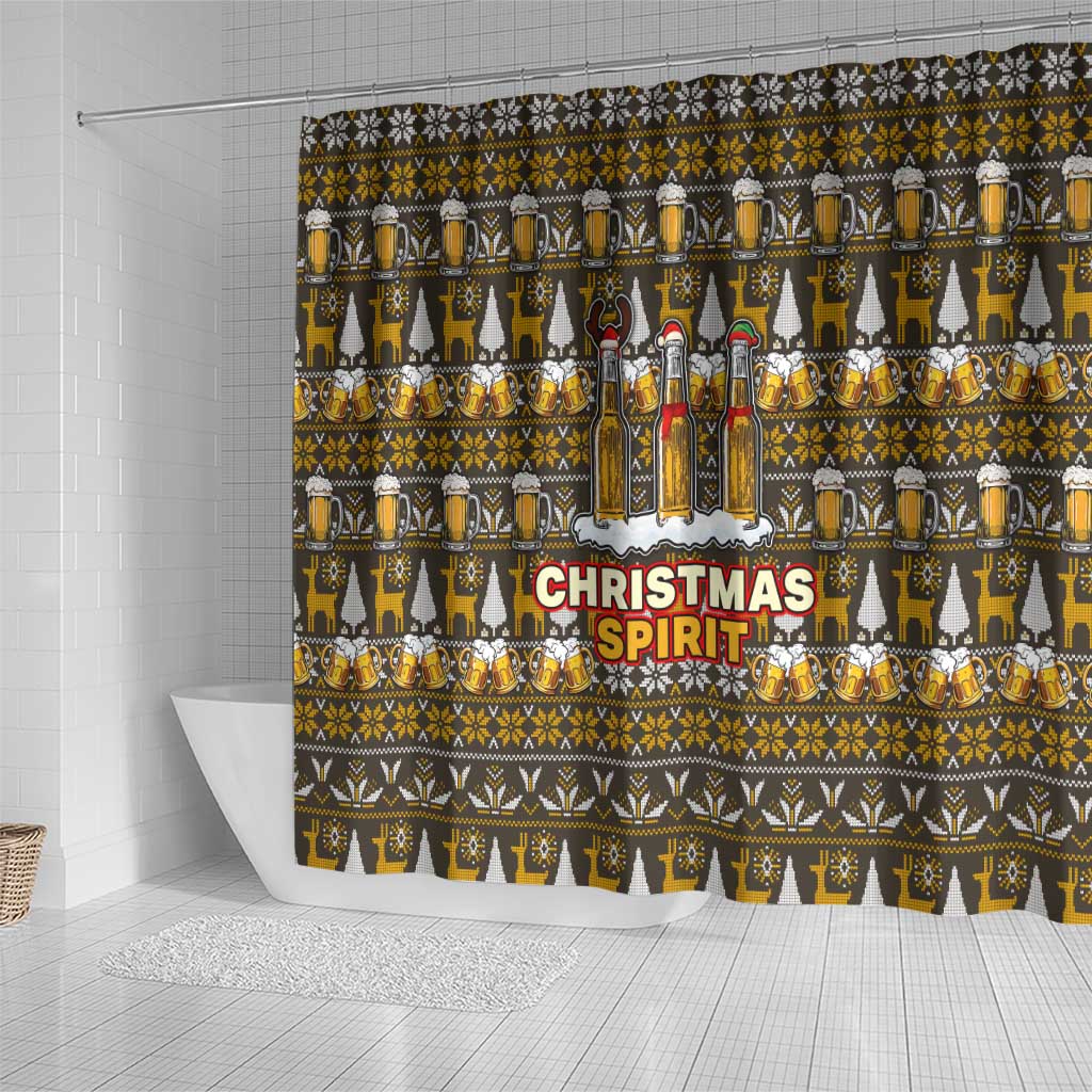 Spirit Beer Christmas Shower Curtain Xmas Holiday Patterns - Wonder Print Shop