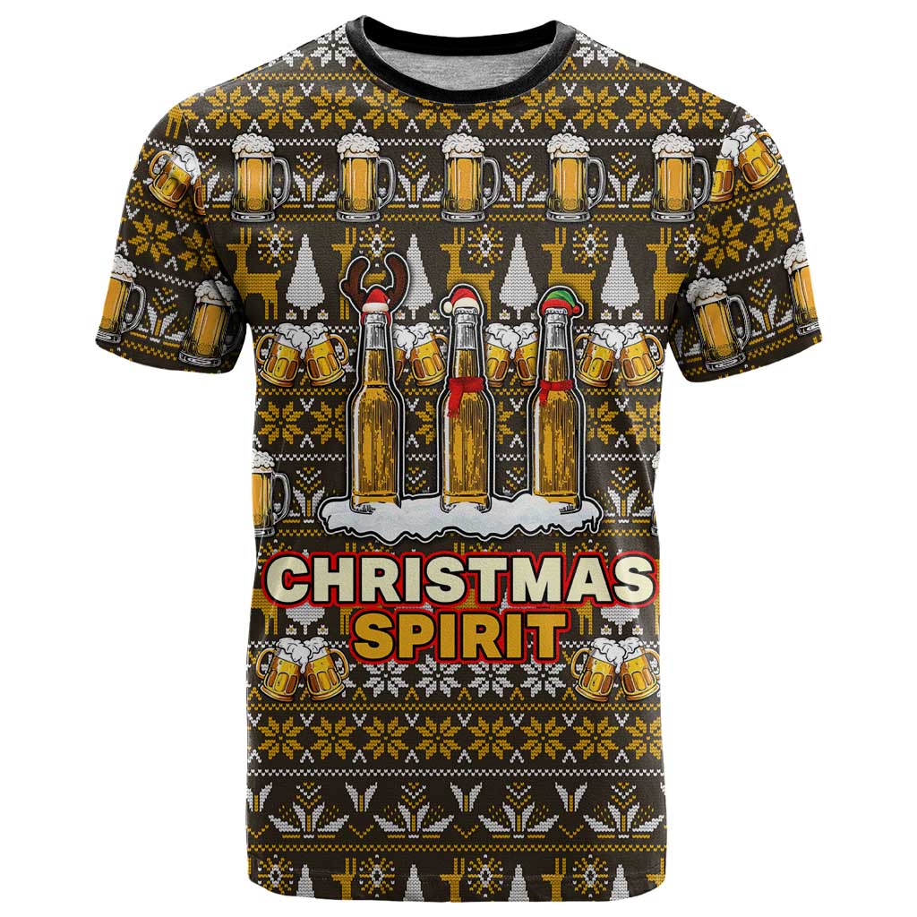 Spirit Beer Christmas T Shirt Xmas Holiday Patterns - Wonder Print Shop