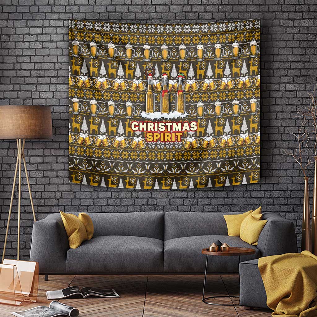 Spirit Beer Christmas Tapestry Xmas Holiday Patterns - Wonder Print Shop