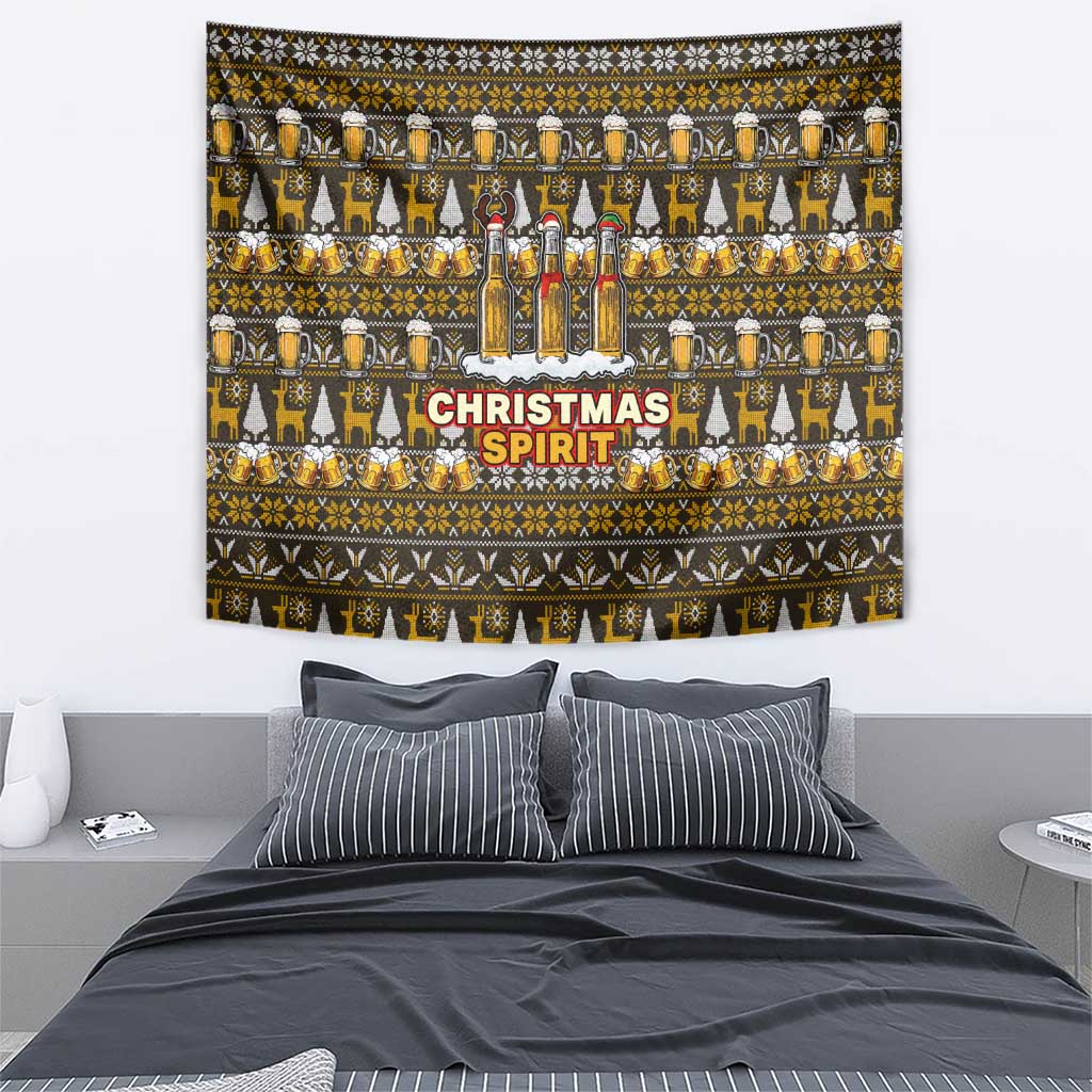 Spirit Beer Christmas Tapestry Xmas Holiday Patterns - Wonder Print Shop
