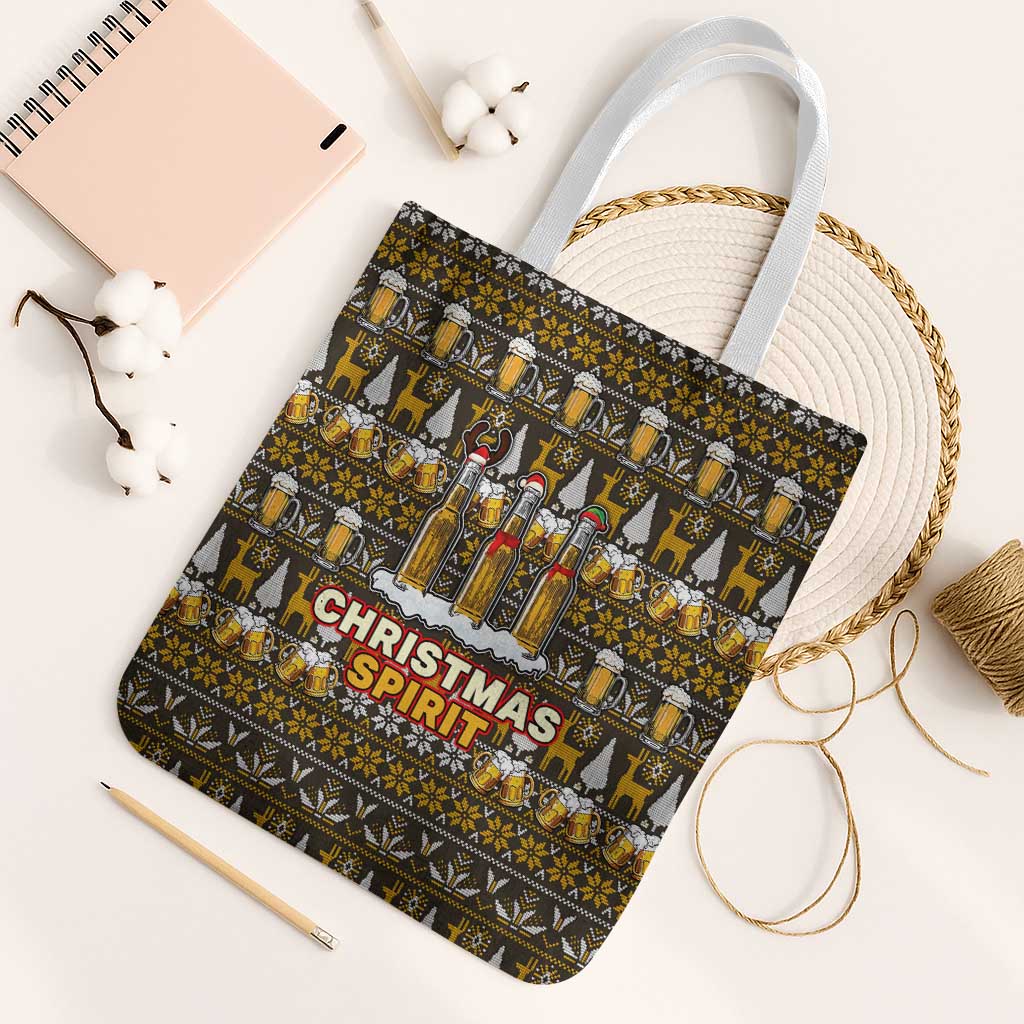 Spirit Beer Christmas Tote Bag Xmas Holiday Patterns - Wonder Print Shop