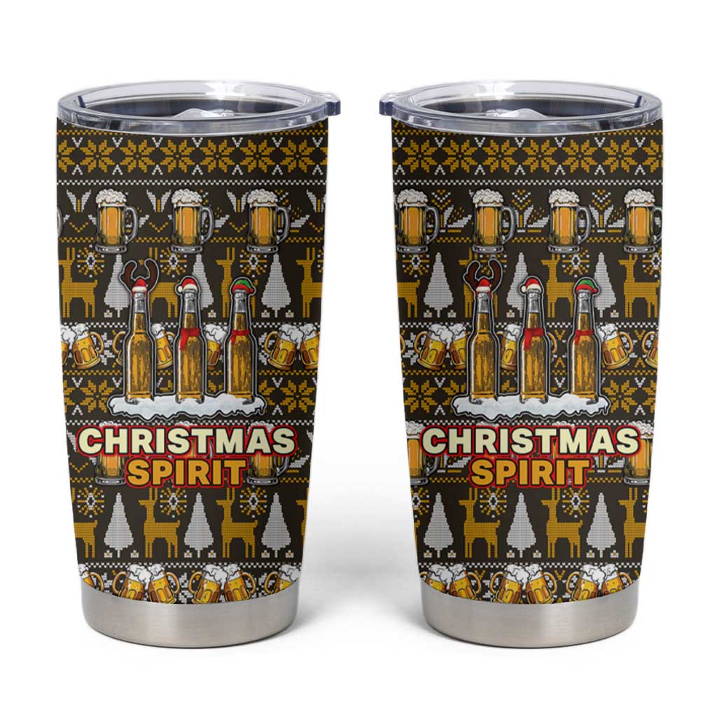 Spirit Beer Christmas Tumbler Cup Xmas Holiday Patterns - Wonder Print Shop