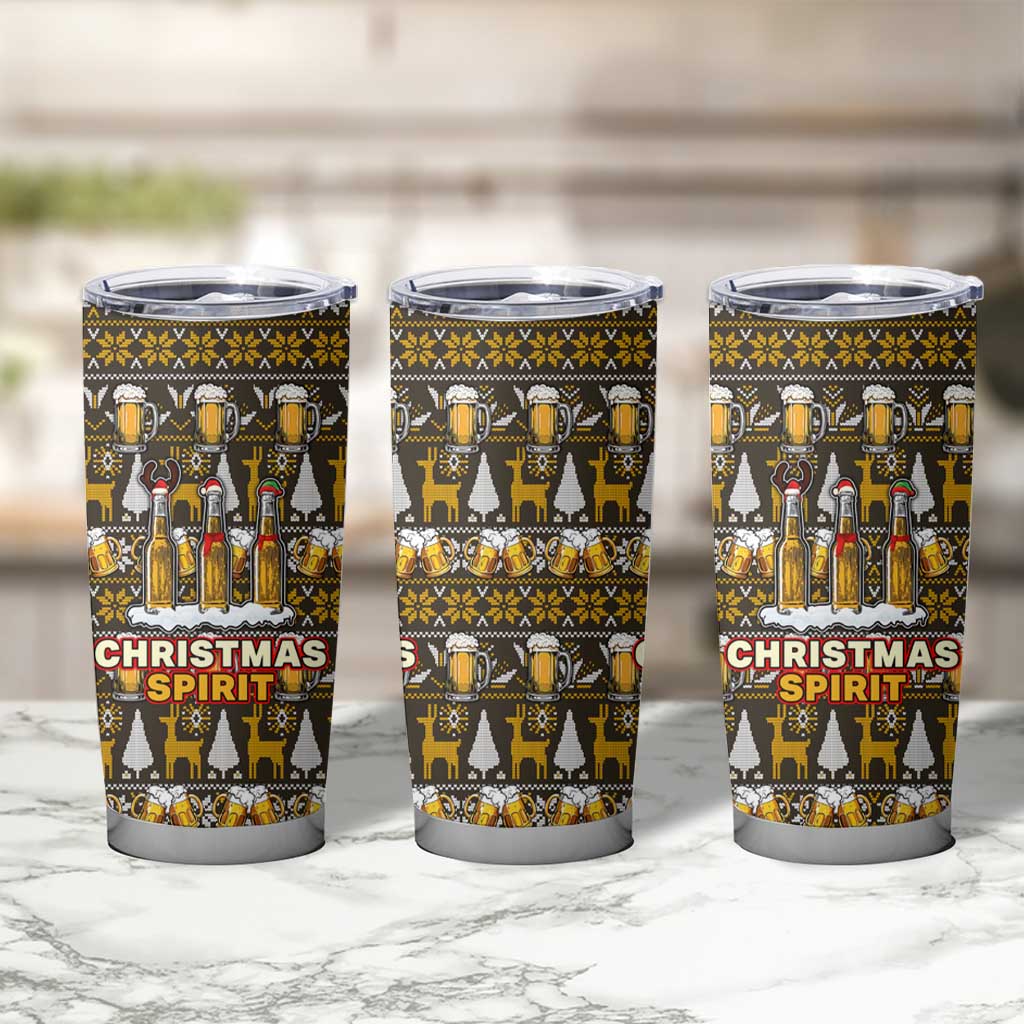 Spirit Beer Christmas Tumbler Cup Xmas Holiday Patterns - Wonder Print Shop