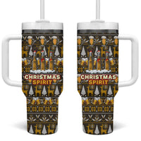 Spirit Beer Christmas Tumbler With Handle Xmas Holiday Patterns - Wonder Print Shop