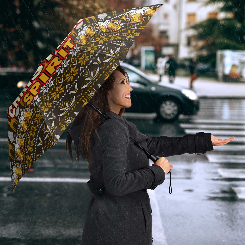 Spirit Beer Christmas Umbrella Xmas Holiday Patterns - Wonder Print Shop