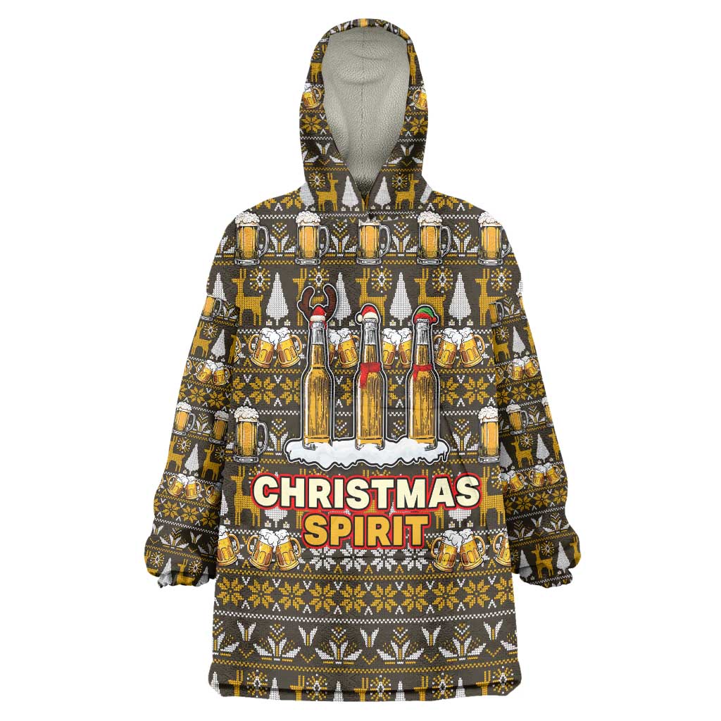 Spirit Beer Christmas Wearable Blanket Hoodie Xmas Holiday Patterns - Wonder Print Shop