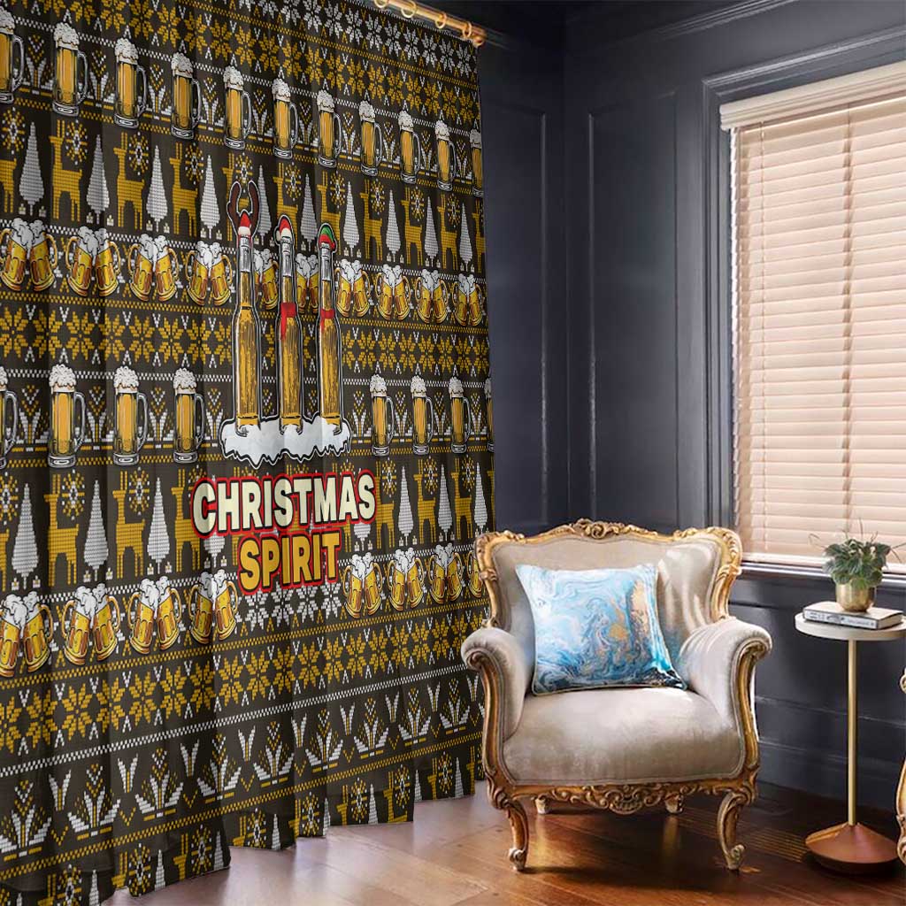Spirit Beer Christmas Window Curtain Xmas Holiday Patterns - Wonder Print Shop