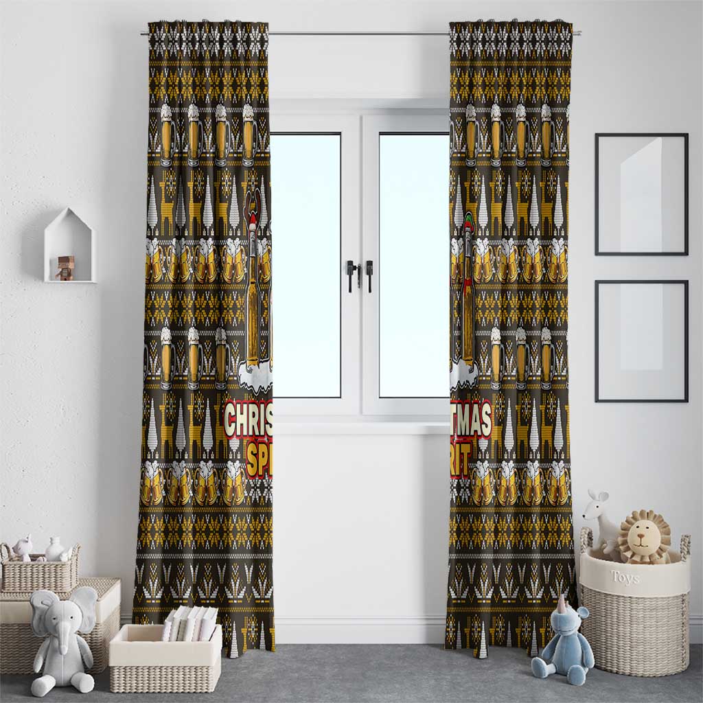 Spirit Beer Christmas Window Curtain Xmas Holiday Patterns - Wonder Print Shop
