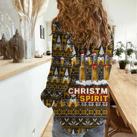 Spirit Beer Christmas Women Casual Shirt Xmas Holiday Patterns - Wonder Print Shop