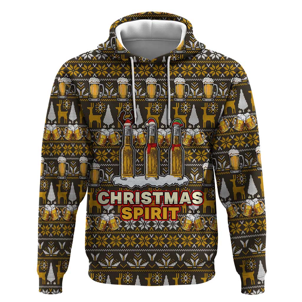 Spirit Beer Christmas Zip Hoodie Xmas Holiday Patterns - Wonder Print Shop