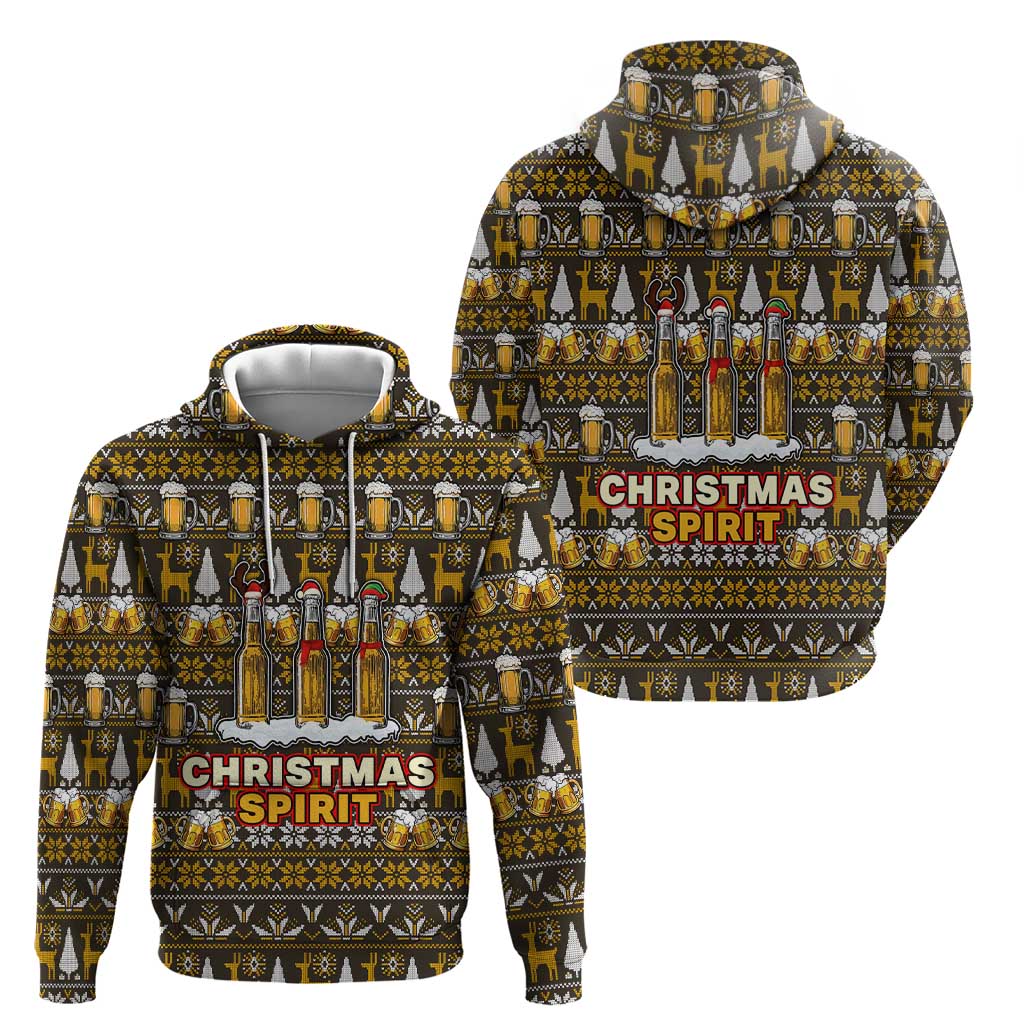 Spirit Beer Christmas Zip Hoodie Xmas Holiday Patterns - Wonder Print Shop