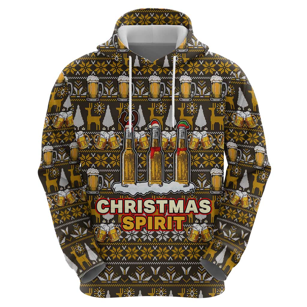 Spirit Beer Christmas Zip Hoodie Xmas Holiday Patterns - Wonder Print Shop