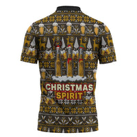 Spirit Beer Christmas Zipper Polo Shirt Xmas Holiday Patterns - Wonder Print Shop