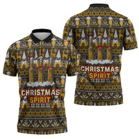 Spirit Beer Christmas Zipper Polo Shirt Xmas Holiday Patterns - Wonder Print Shop