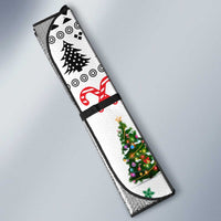 Jordan Christmas Auto Sun Shade with Petra Monastery Snow Christmas Trees and Candy Cane Pattern - Wonder Print Shop