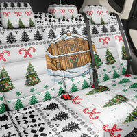 Jordan Christmas Back Car Seat Cover with Petra Monastery Snow Christmas Trees and Candy Cane Pattern - Wonder Print Shop