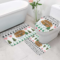 Jordan Christmas Bathroom Set with Petra Monastery Snow Christmas Trees and Candy Cane Pattern - Wonder Print Shop