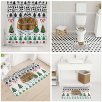Jordan Christmas Bathroom Set with Petra Monastery Snow Christmas Trees and Candy Cane Pattern - Wonder Print Shop