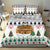 Jordan Christmas Bedding Set with Petra Monastery Snow Christmas Trees and Candy Cane Pattern - Wonder Print Shop