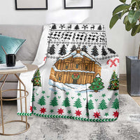 Jordan Christmas Blanket with Petra Monastery Snow Christmas Trees and Candy Cane Pattern - Wonder Print Shop