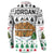 Jordan Christmas Button Sweatshirt with Petra Monastery Snow Christmas Trees and Candy Cane Pattern - Wonder Print Shop