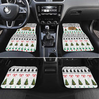 Jordan Christmas Car Mats with Petra Monastery Snow Christmas Trees and Candy Cane Pattern - Wonder Print Shop
