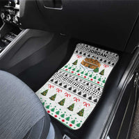Jordan Christmas Car Mats with Petra Monastery Snow Christmas Trees and Candy Cane Pattern - Wonder Print Shop