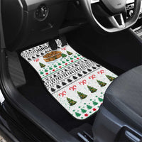 Jordan Christmas Car Mats with Petra Monastery Snow Christmas Trees and Candy Cane Pattern - Wonder Print Shop