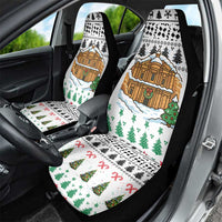 Jordan Christmas Car Seat Cover with Petra Monastery Snow Christmas Trees and Candy Cane Pattern - Wonder Print Shop